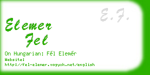 elemer fel business card