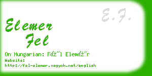 elemer fel business card